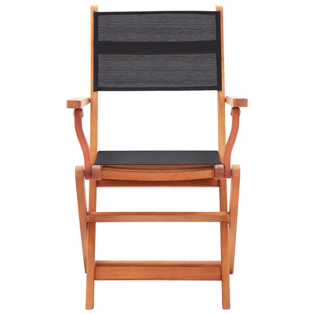 Folding Garden Chairs 2 Pcs Solid Eucalyptus Wood And Textilene