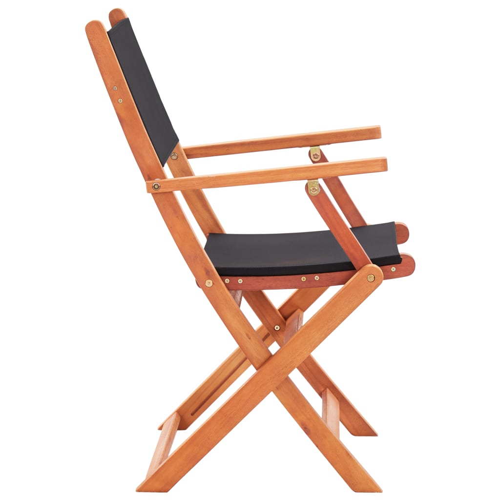 Folding Garden Chairs 2 Pcs Solid Eucalyptus Wood And Textilene