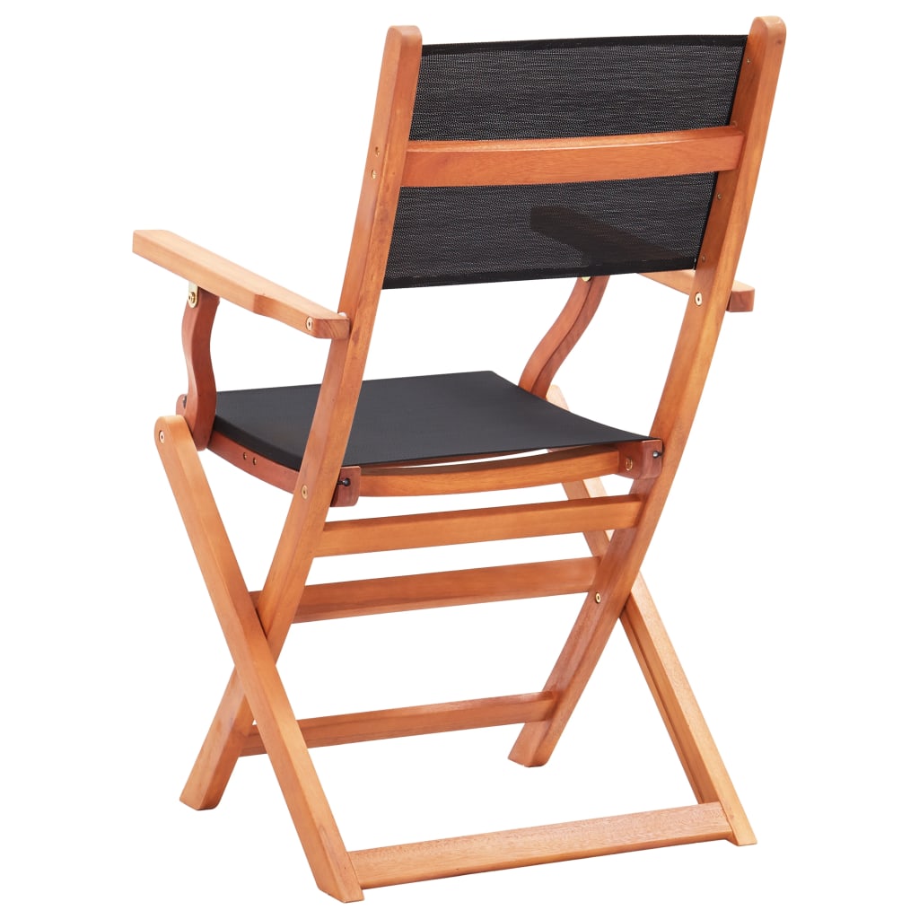 Folding Garden Chairs 2 Pcs Solid Eucalyptus Wood And Textilene