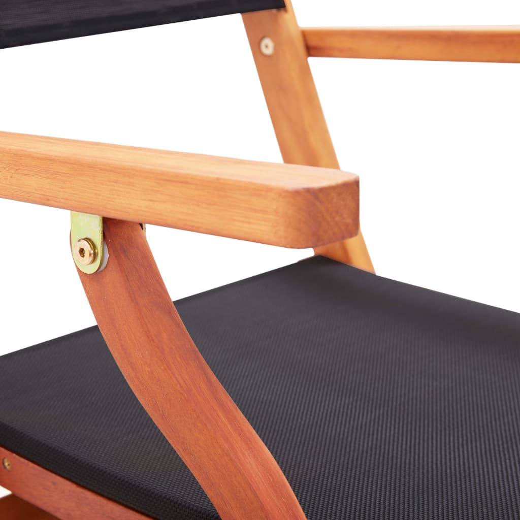 Folding Garden Chairs 2 Pcs Solid Eucalyptus Wood And Textilene