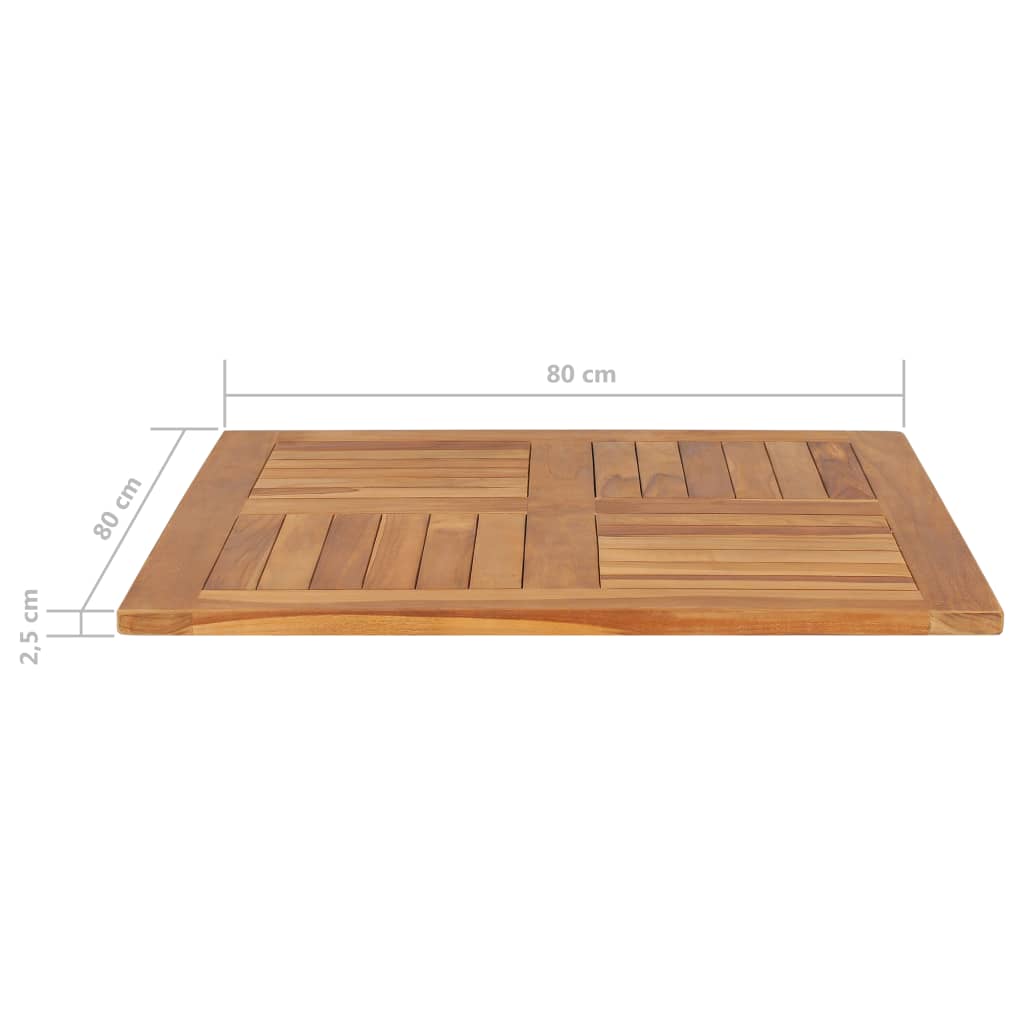 Table Top Solid Teak Wood 80X80X2.5 Cm