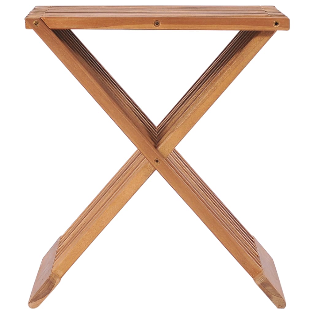 Folding Stool 40X32X45 Cm Solid Teak Wood