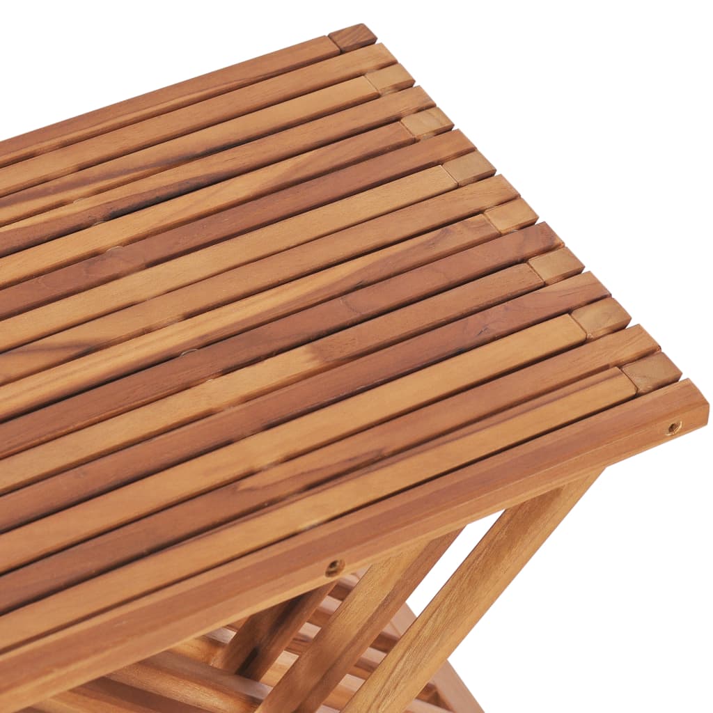 Folding Stool 40X32X45 Cm Solid Teak Wood