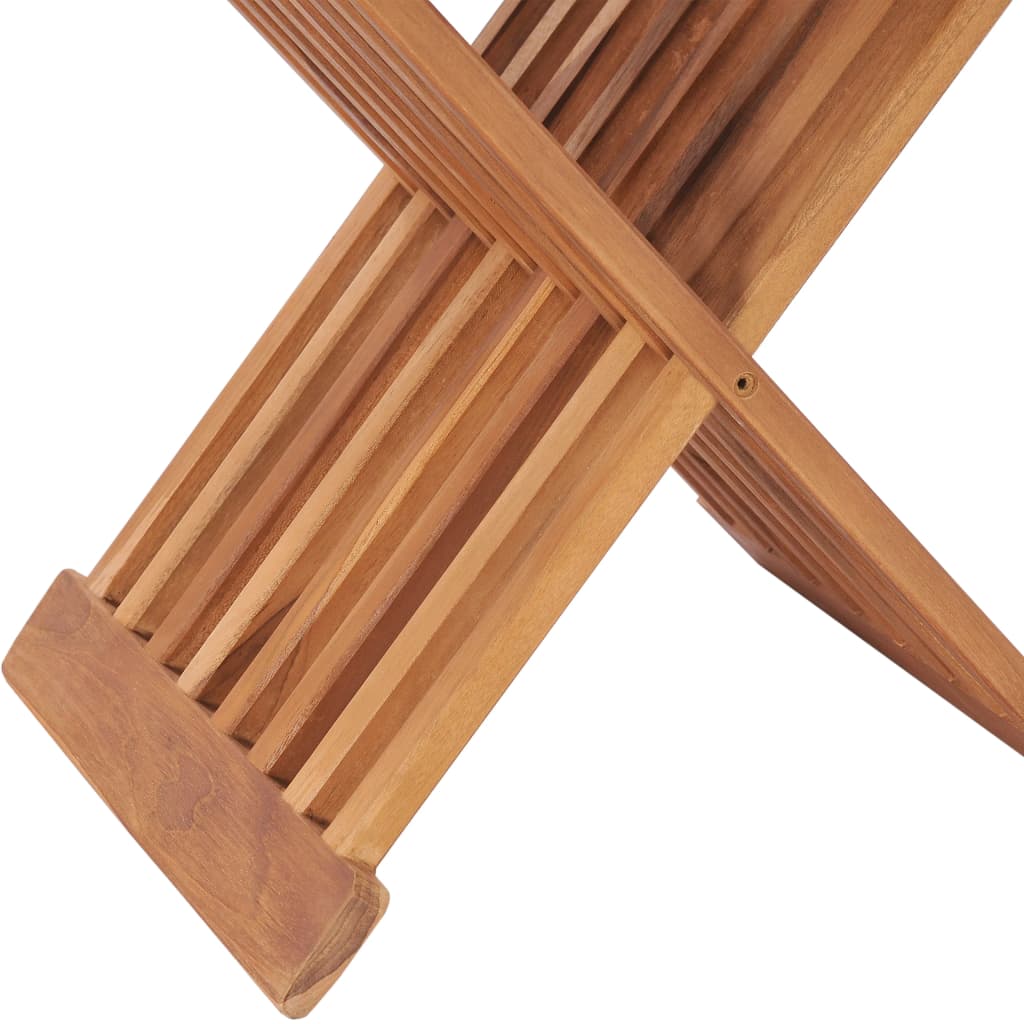 Folding Stool 40X32X45 Cm Solid Teak Wood