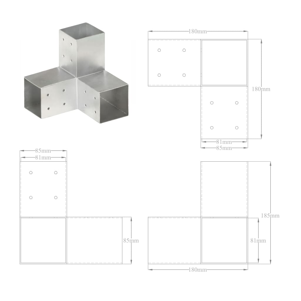 Post Connector Galvanised Metal