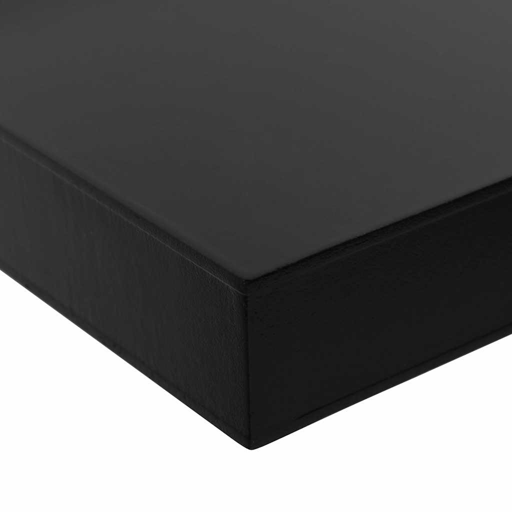 Wall Shelf Set Of 2 Black Floating Shelves Display Storage Shelving Unit Modern