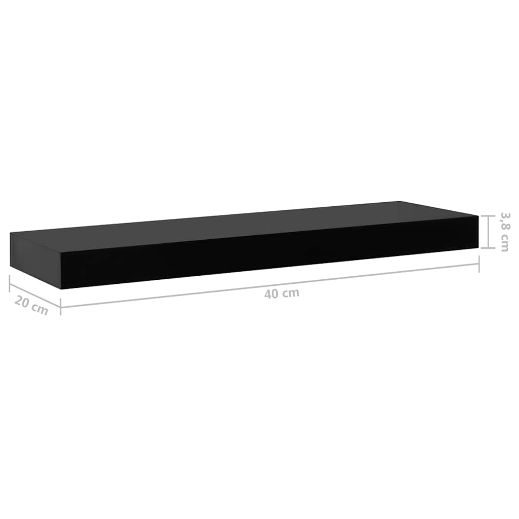 Wall Shelf Set Of 2 Black Floating Shelves Display Storage Shelving Unit Modern