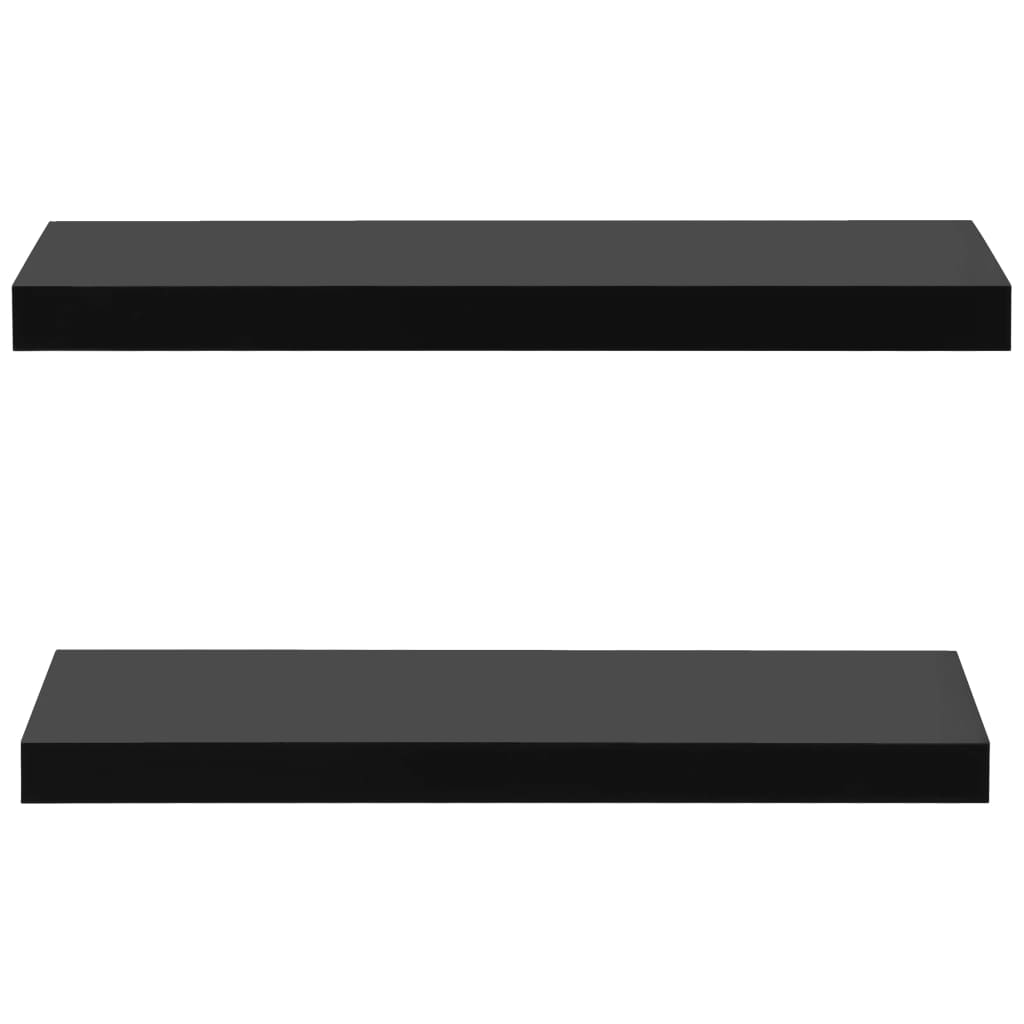 Floating Wall Shelves 2 Pcs Black