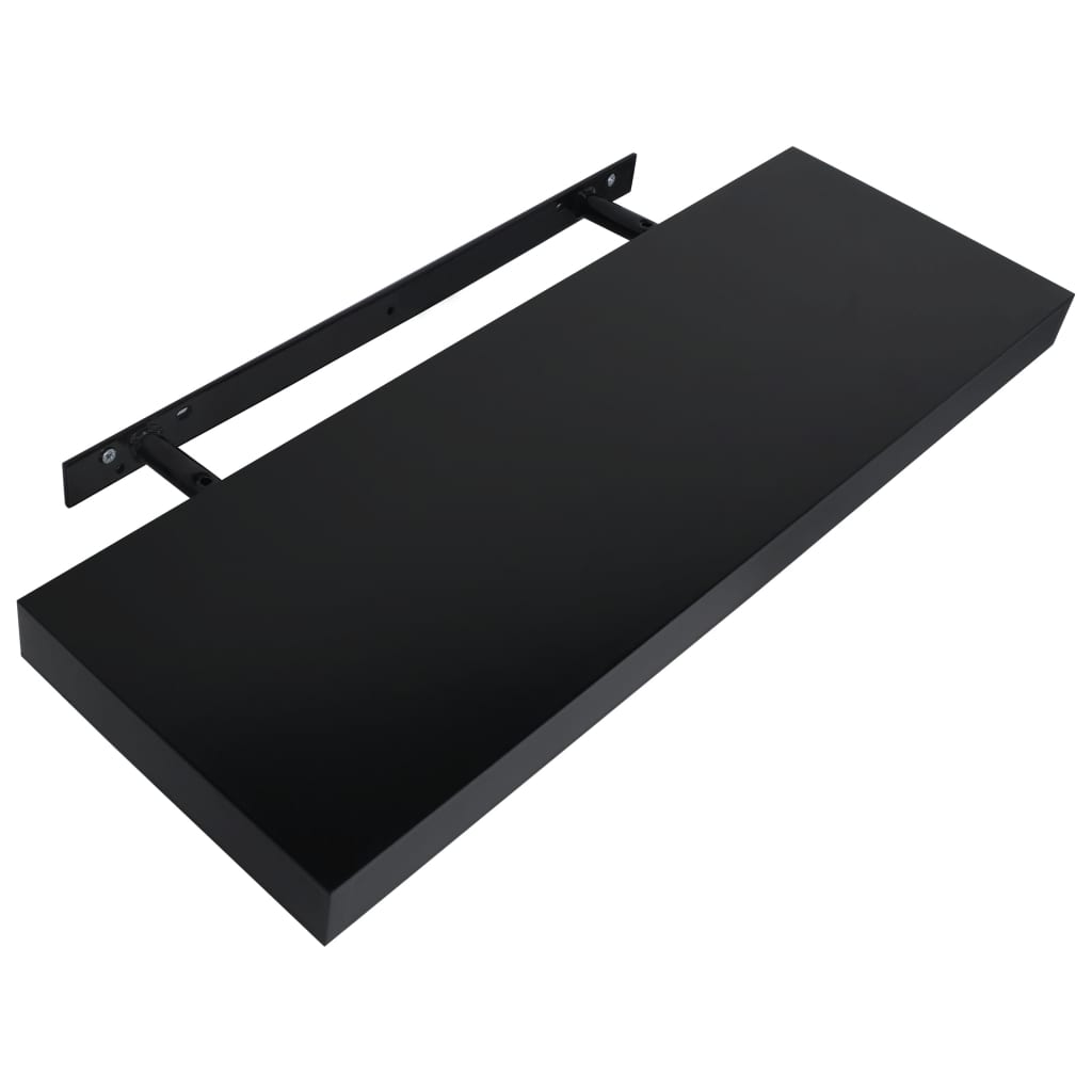 Floating Wall Shelves 2 Pcs Black