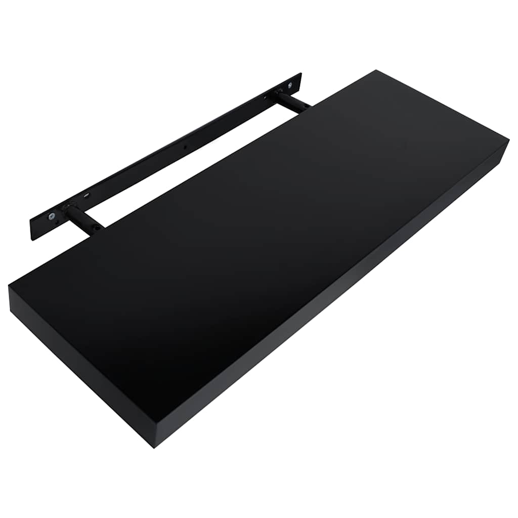 Wall Shelf Set of 2 Black Floating Shelves Display Storage Shelving Unit Modern