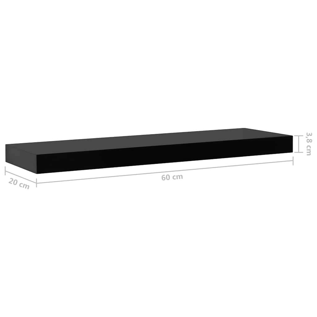Wall Shelf Set of 2 Black Floating Shelves Display Storage Shelving Unit Modern