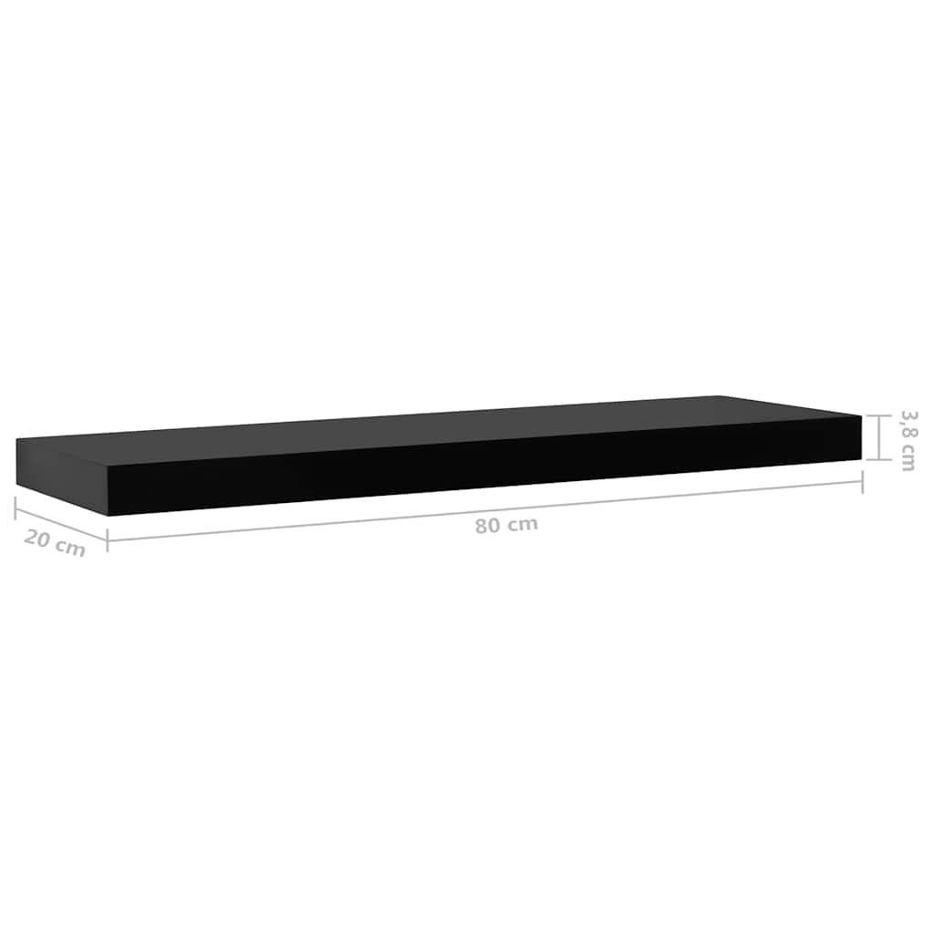 Wall Shelf Set Of 2 Black Floating Shelves Display Storage Shelving Unit Modern