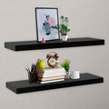 Floating Wall Shelves 2 Pcs Black