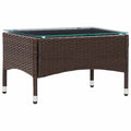 Outdoor Table Coffee 60X40X36 Cm Poly Rattan brown grey black PE rattan glass 60