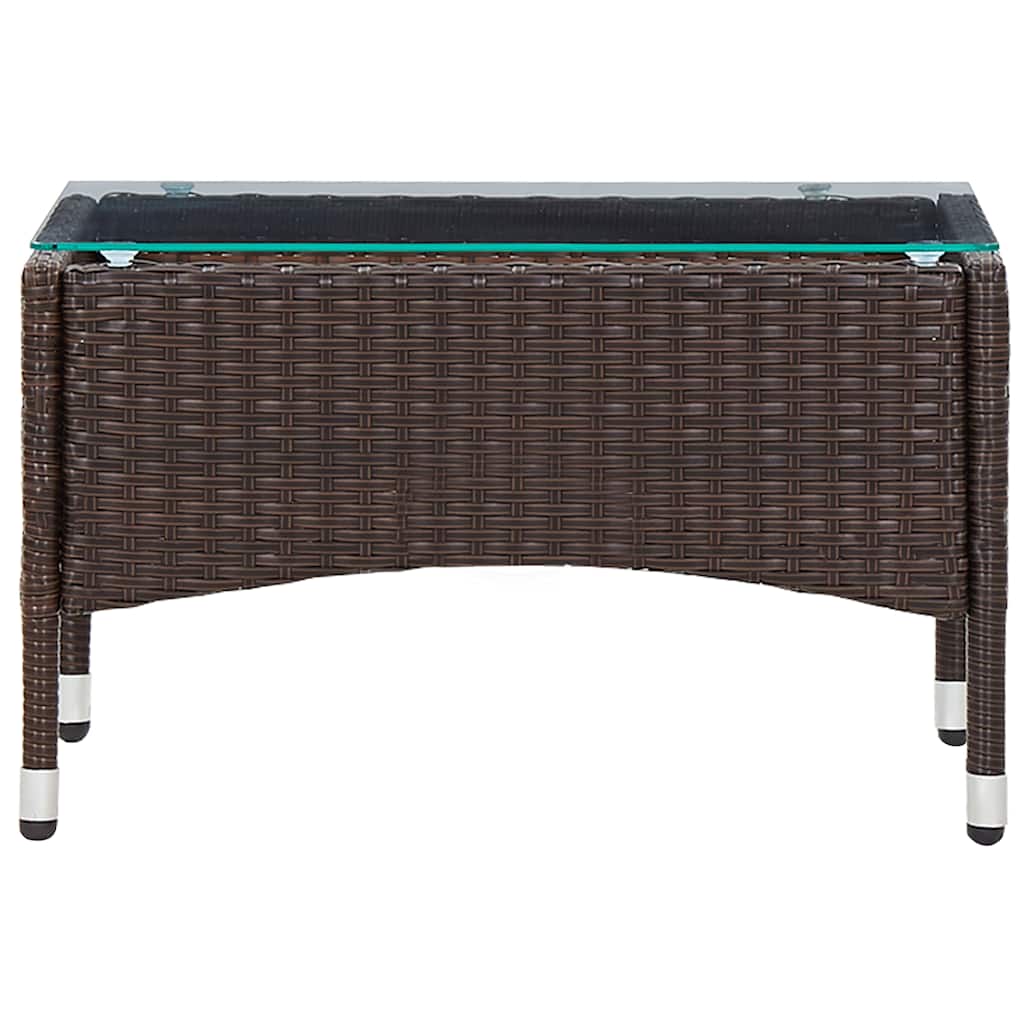 Outdoor Table Coffee 60X40X36 Cm Poly Rattan brown grey black PE rattan glass 60