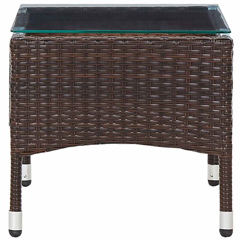 Outdoor Table Coffee 60X40X36 Cm Poly Rattan brown grey black PE rattan glass 60