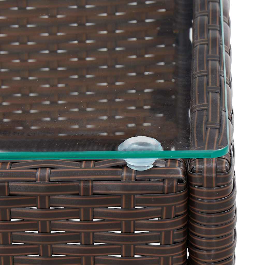 Outdoor Table Coffee 60X40X36 Cm Poly Rattan brown grey black PE rattan glass 60