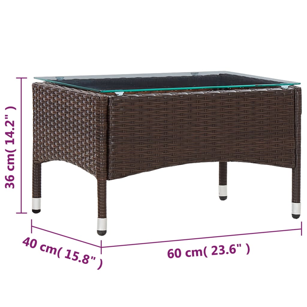 Coffee Table 60X40X36 Cm Poly Rattan