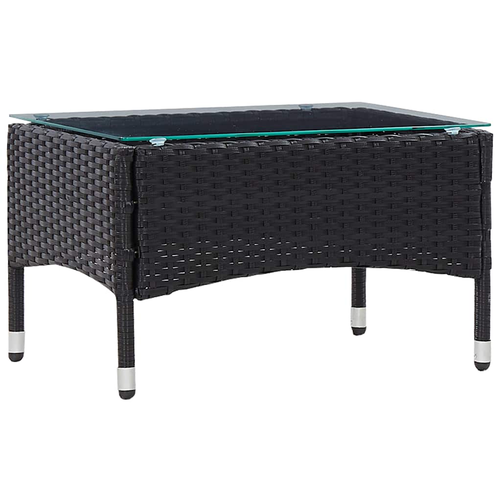 Outdoor Table Coffee 60X40X36 Cm Poly Rattan brown grey black PE rattan glass 60