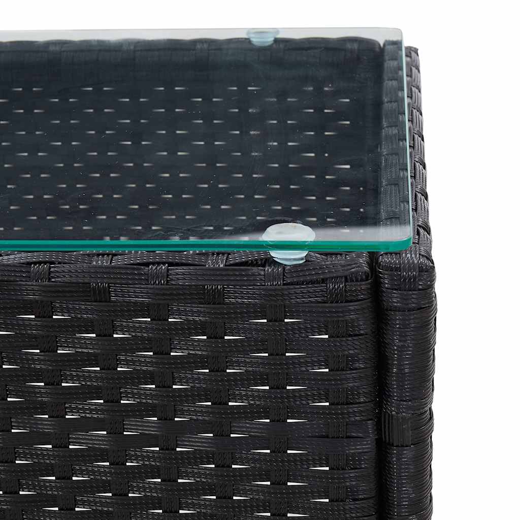 Outdoor Table Coffee 60X40X36 Cm Poly Rattan brown grey black PE rattan glass 60