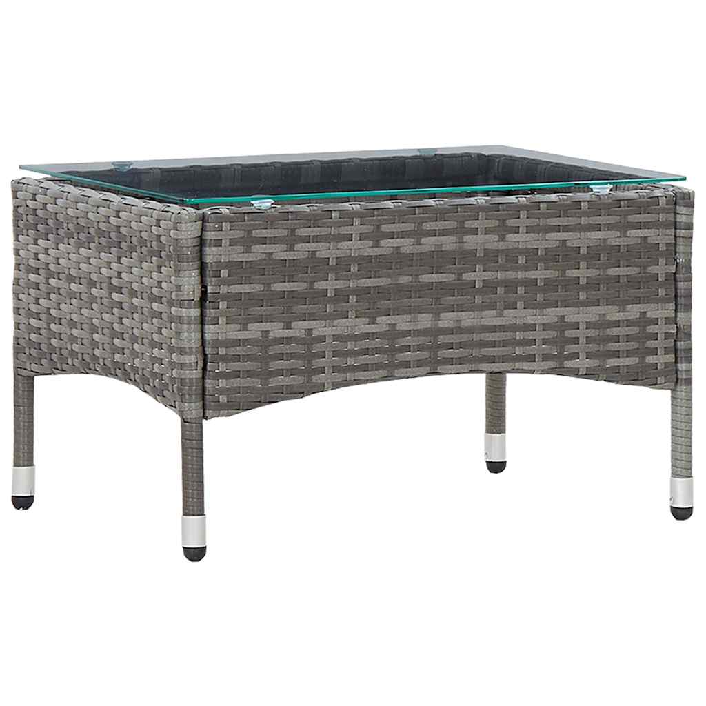 Outdoor Table Coffee 60X40X36 Cm Poly Rattan brown grey black PE rattan glass 60