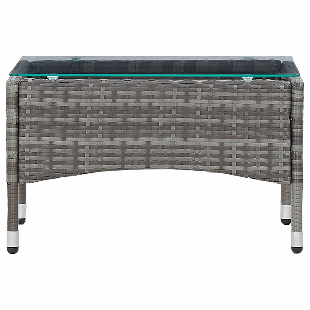 Outdoor Table Coffee 60X40X36 Cm Poly Rattan brown grey black PE rattan glass 60