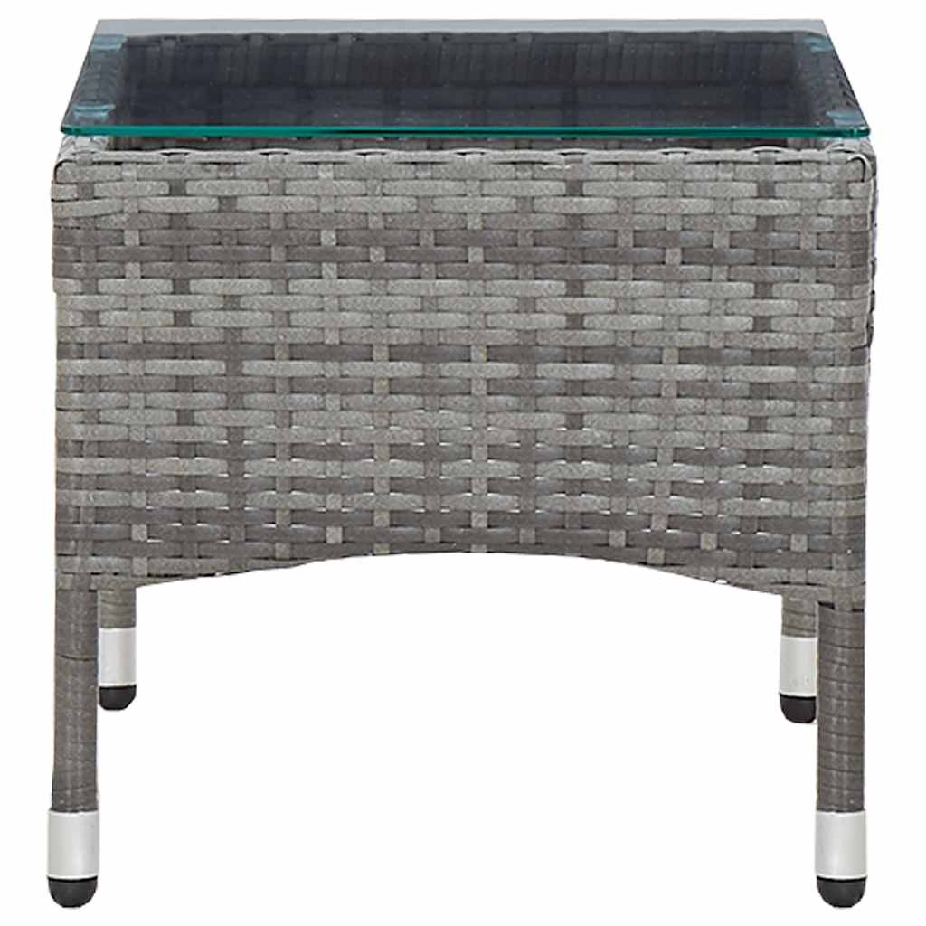 Outdoor Table Coffee 60X40X36 Cm Poly Rattan brown grey black PE rattan glass 60