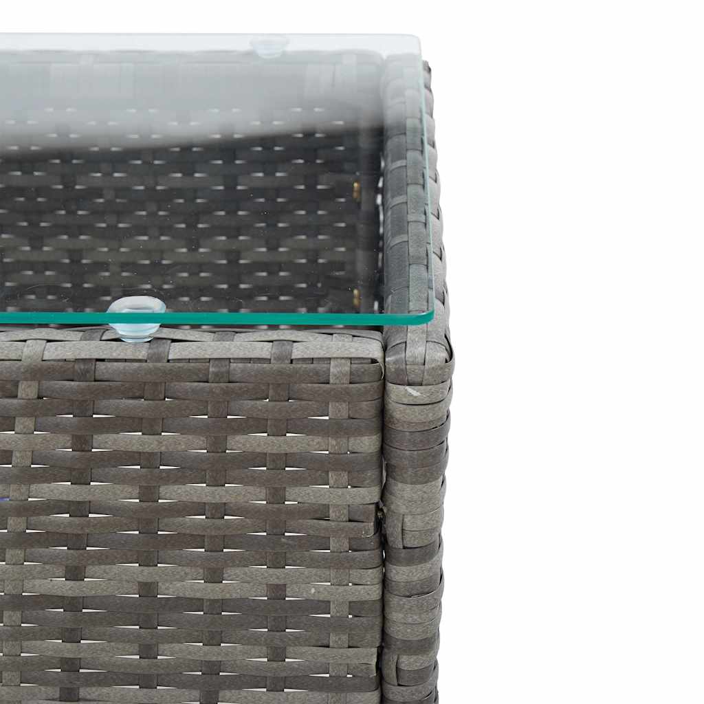 Outdoor Table Coffee 60X40X36 Cm Poly Rattan brown grey black PE rattan glass 60