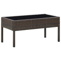 Outdoor Table Garden 75X40X37 Cm Poly Rattan brown grey black PE rattan steel 75