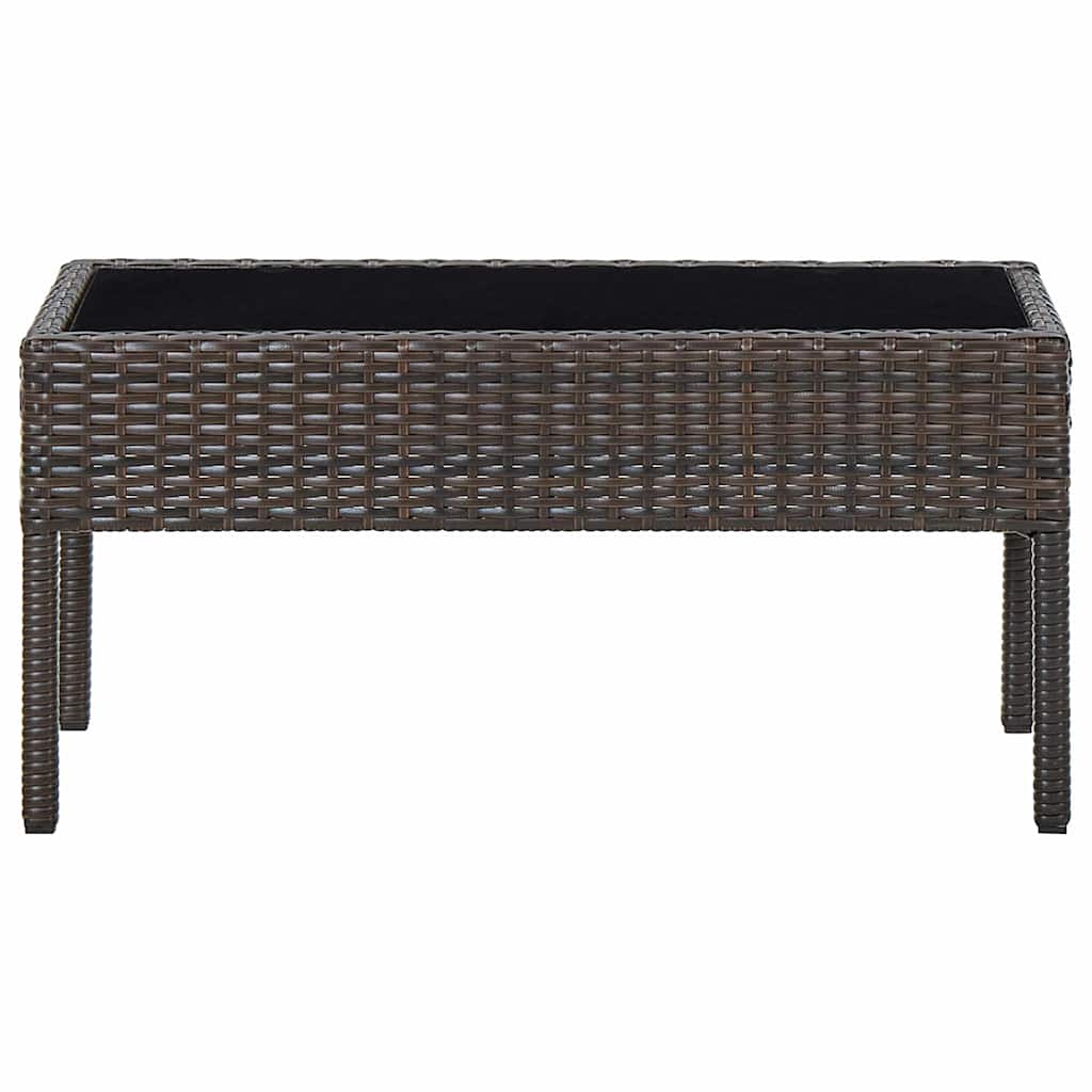 Outdoor Table Garden 75X40X37 Cm Poly Rattan brown grey black PE rattan steel 75