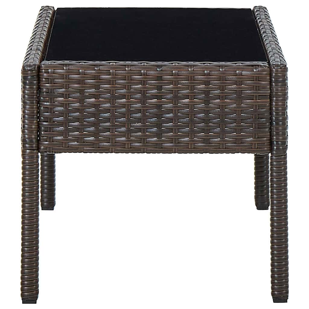 Outdoor Table Garden 75X40X37 Cm Poly Rattan brown grey black PE rattan steel 75