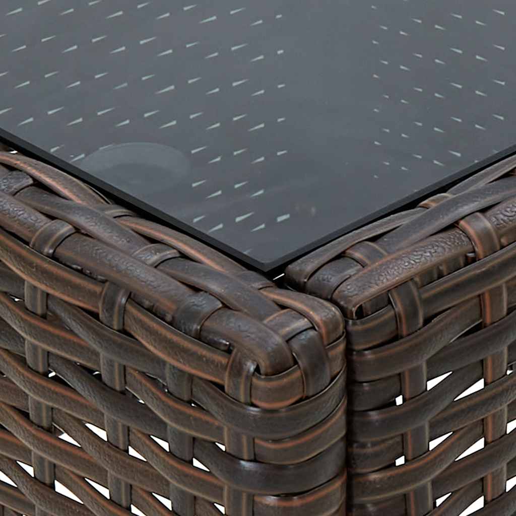 Outdoor Table Garden 75X40X37 Cm Poly Rattan brown grey black PE rattan steel 75