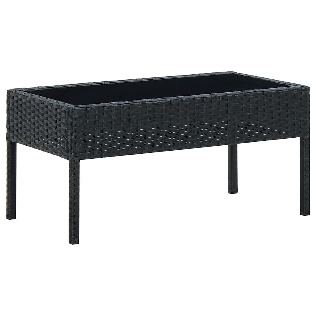Outdoor Table Garden 75X40X37 Cm Poly Rattan brown grey black PE rattan steel 75