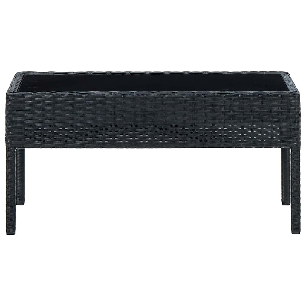 Outdoor Table Garden 75X40X37 Cm Poly Rattan brown grey black PE rattan steel 75