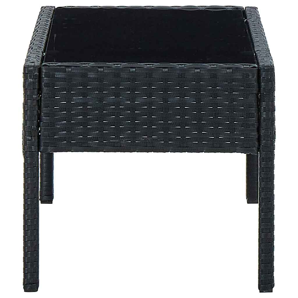 Outdoor Table Garden 75X40X37 Cm Poly Rattan brown grey black PE rattan steel 75