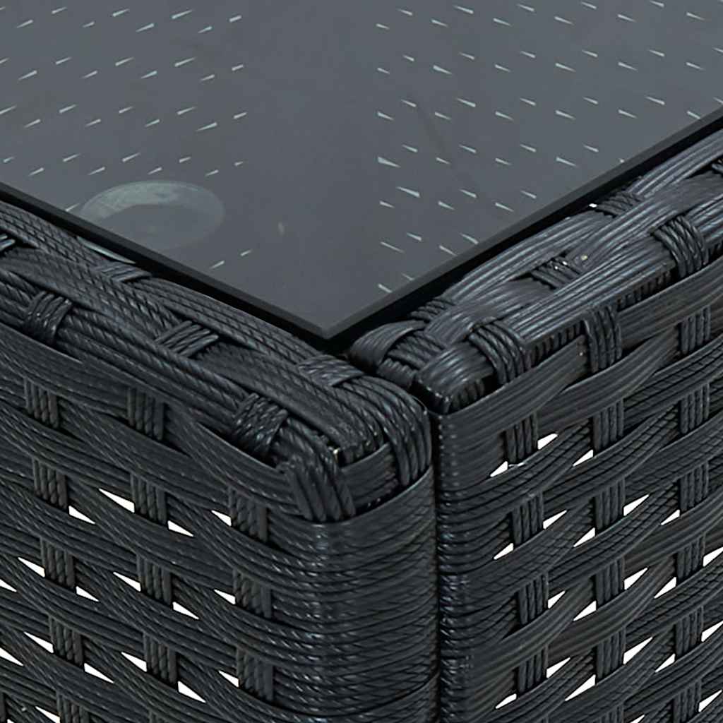 Outdoor Table Garden 75X40X37 Cm Poly Rattan brown grey black PE rattan steel 75