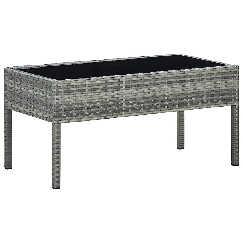 Outdoor Table Garden 75X40X37 Cm Poly Rattan brown grey black PE rattan steel 75