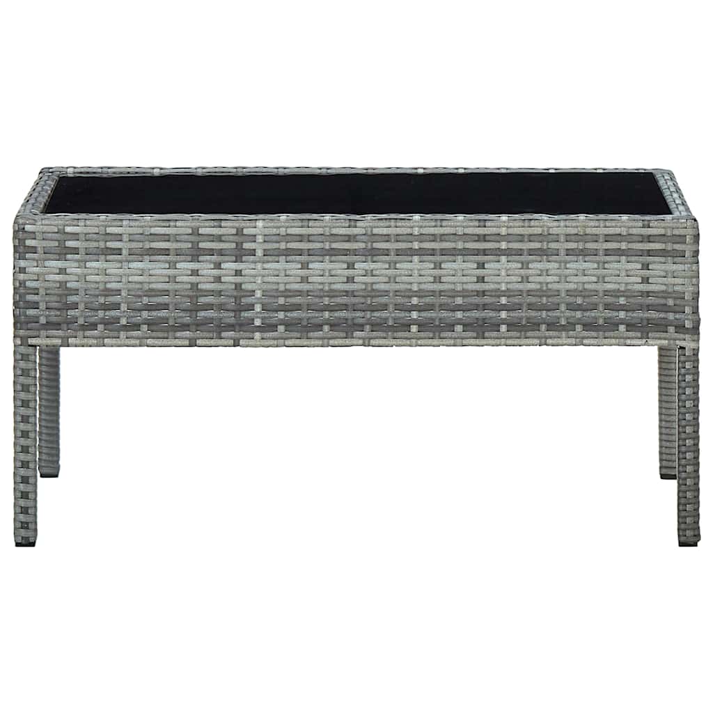 Outdoor Table Garden 75X40X37 Cm Poly Rattan brown grey black PE rattan steel 75