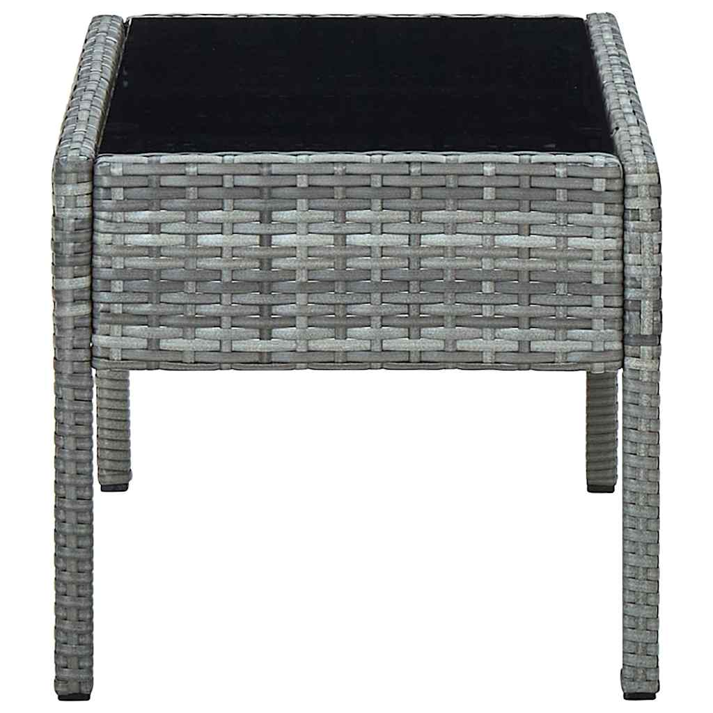 Outdoor Table Garden 75X40X37 Cm Poly Rattan brown grey black PE rattan steel 75