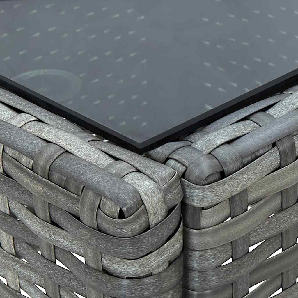 Outdoor Table Garden 75X40X37 Cm Poly Rattan brown grey black PE rattan steel 75
