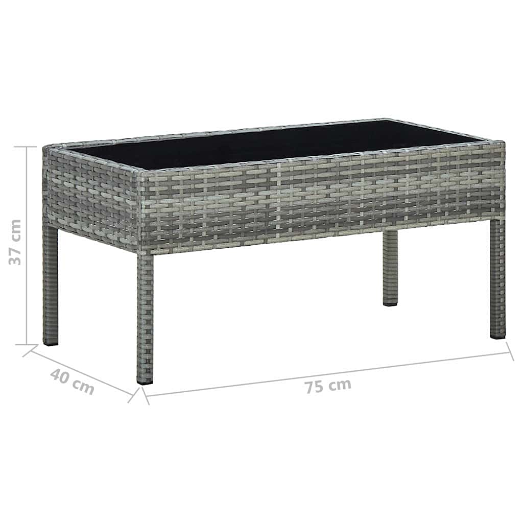 Outdoor Table Garden 75X40X37 Cm Poly Rattan brown grey black PE rattan steel 75
