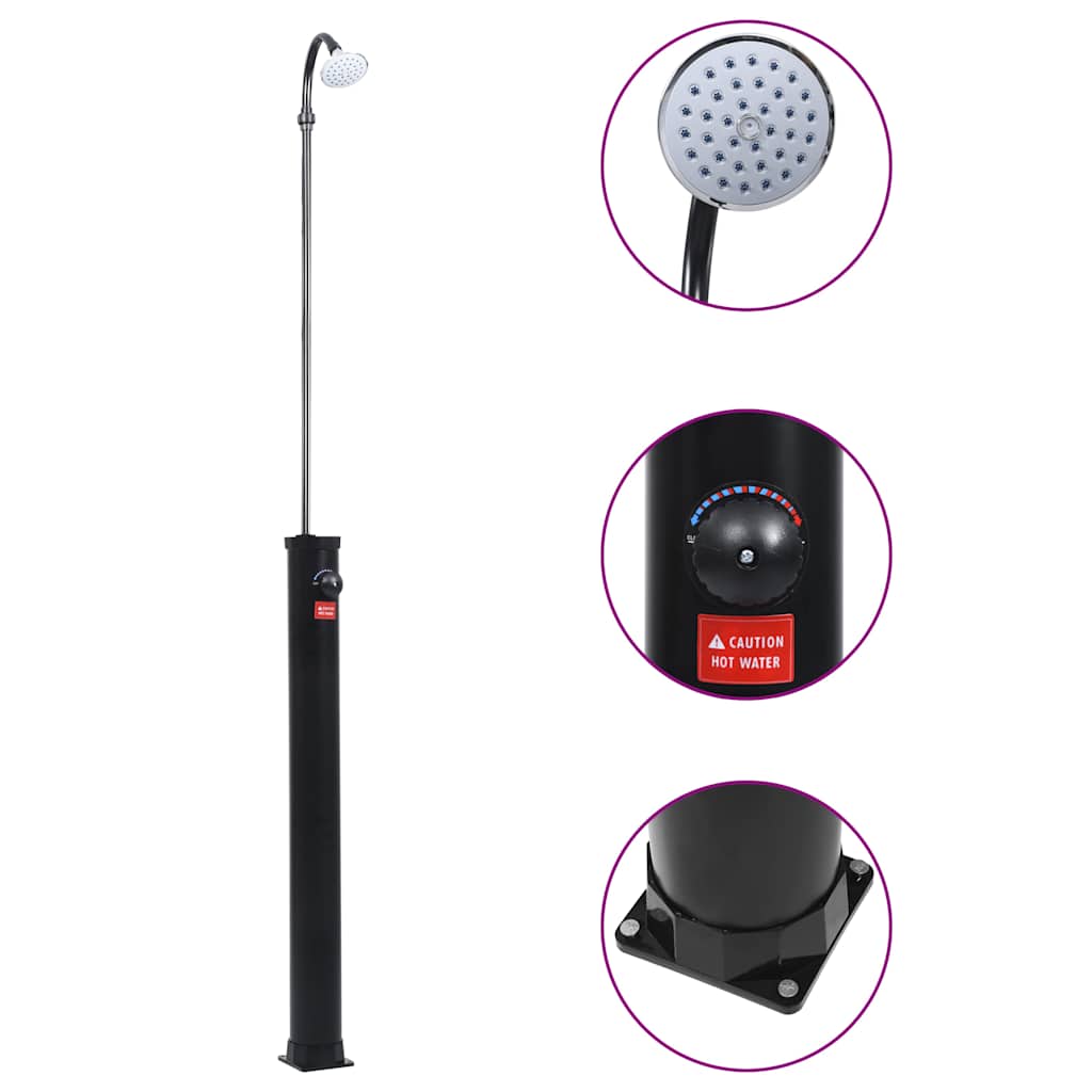 Pool & Spa Accessories 8L Solar Shower Outdoor Garden Camping Heated Water Black