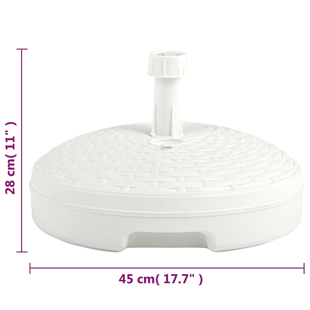 Outdoor Umbrella Bases Base Sand/Water Filled 20 L Plastic Rattan brown white
