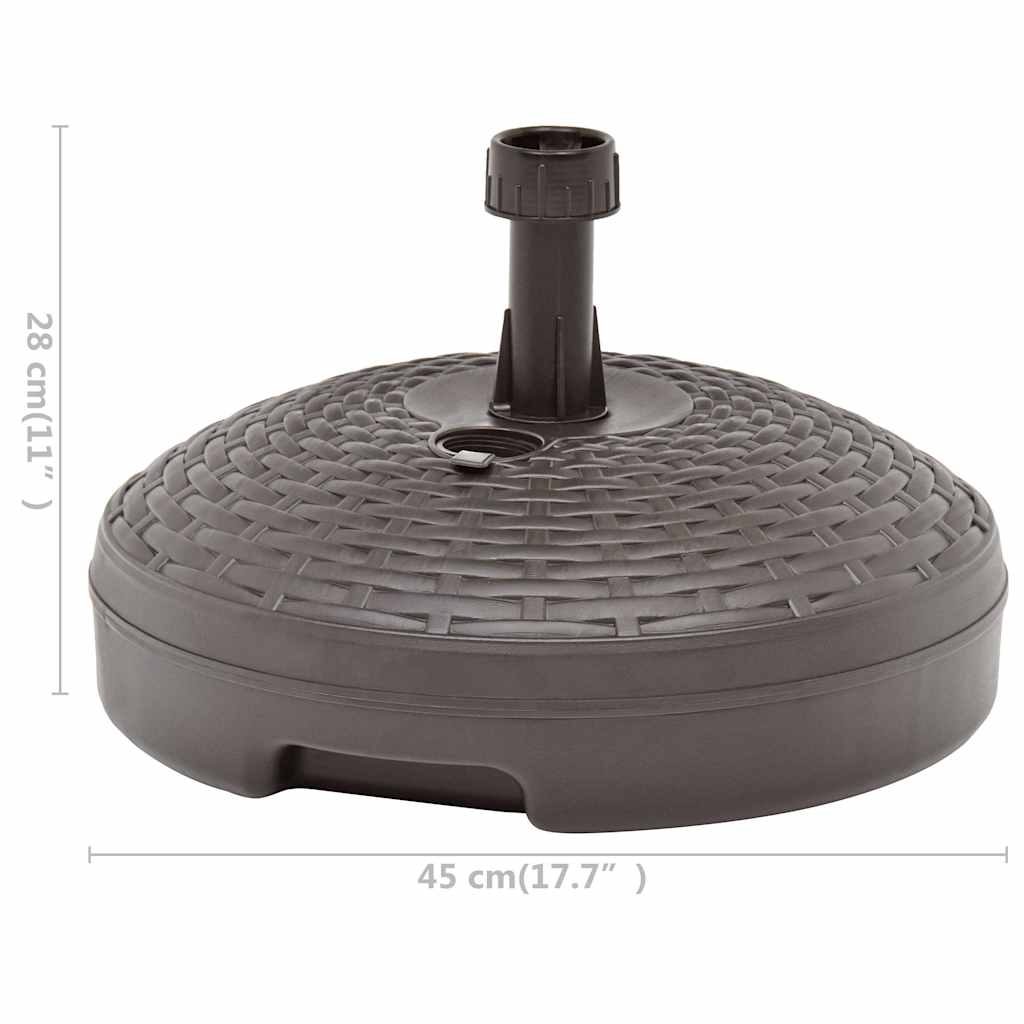 Outdoor Umbrella Bases Base Sand/Water Filled 20 L Plastic Rattan brown white