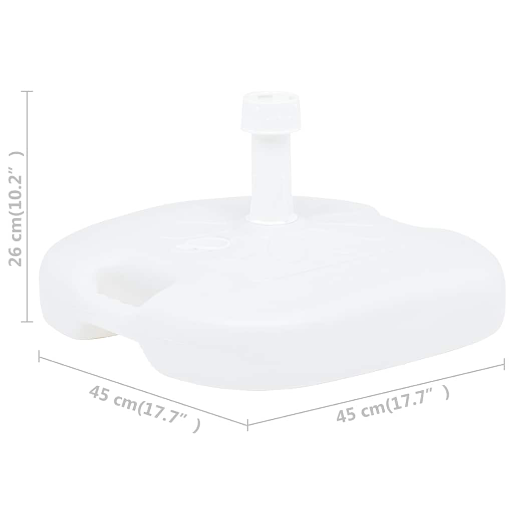 Outdoor Umbrella Bases Base Sand/Water Filled 16 L White Plastic 45 cm