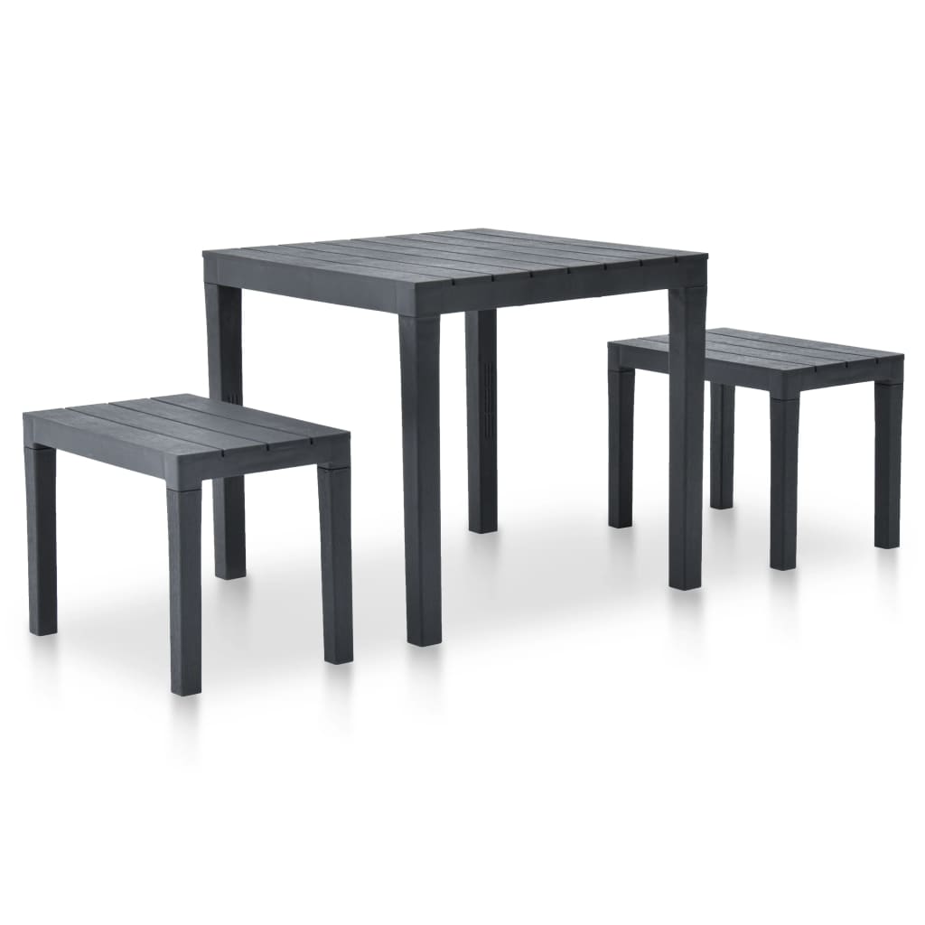Garden Table With 2 Benches Plastic