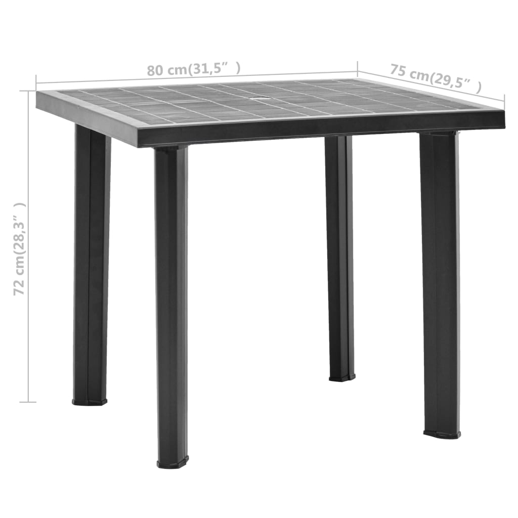 Garden Table 80X75X72 Cm Plastic