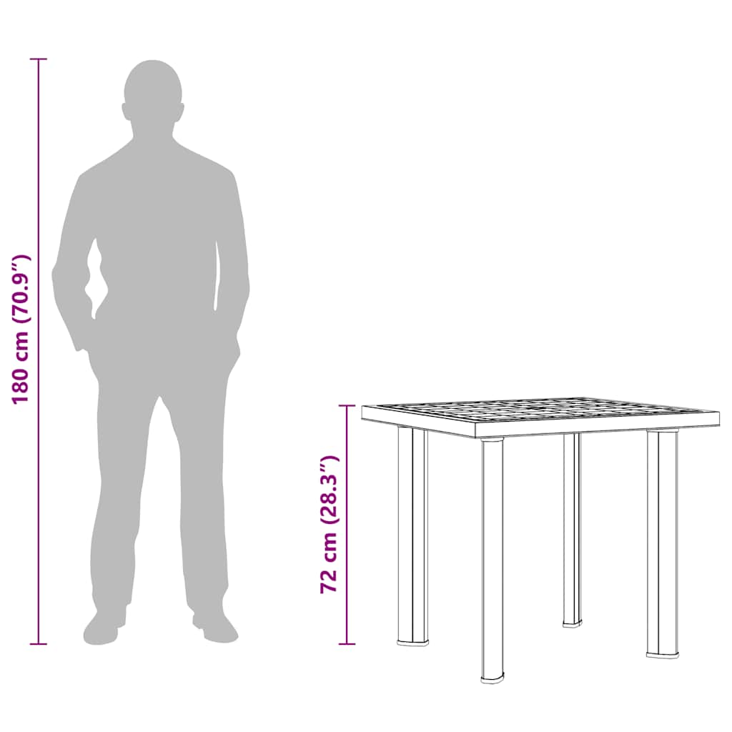 Garden Table 80X75X72 Cm Plastic