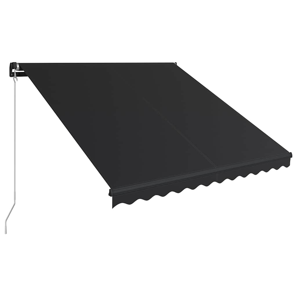 Awning 5X3M Manual Retractable Patio Cream Sun Shade Canopy Aluminium Frame Blue
