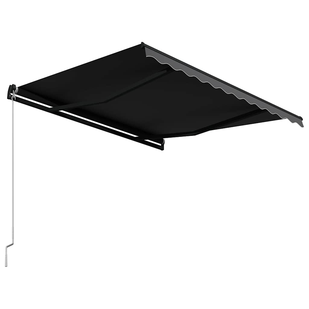 Awning 5X3M Manual Retractable Patio Cream Sun Shade Canopy Aluminium Frame Blue